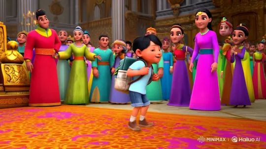 Village Boy in Royal Court: A Study in Contrasts – AI Generated Video | Hailuo AI