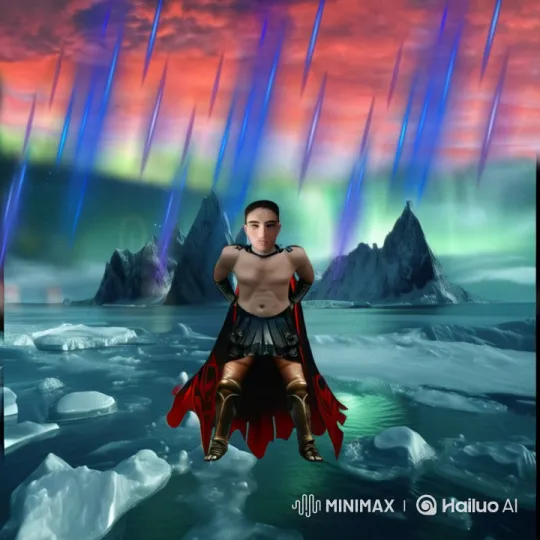 Warrior Transformed by Lightning Amidst Frozen Landscape – AI Generated Video | Hailuo AI