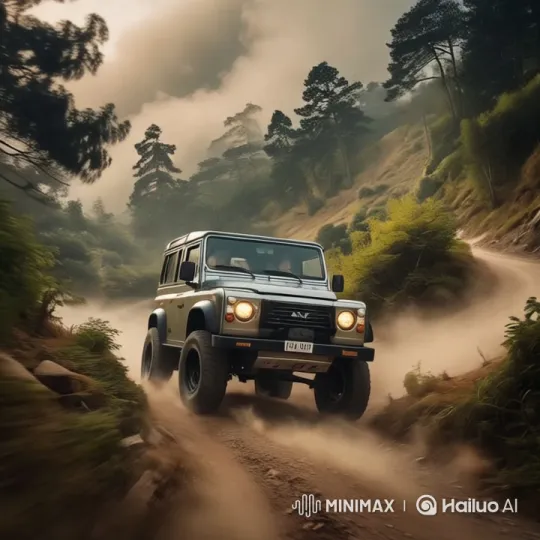 Off-Road Adventure: Dynamic Tracking in Misty Mountains – AI Generated Video | Hailuo AI
