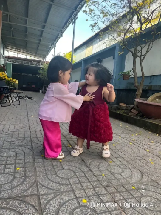 Children's Playful Kung Fu Fight in Courtyard – AI Generated Video | Hailuo AI