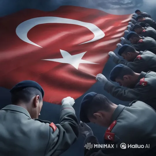 Soldiers Honor Turkish Flag with Pride – AI Generated Video | Hailuo AI