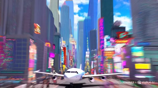 Anime Girl Arrives in Bustling American City – AI Generated Video | Hailuo AI