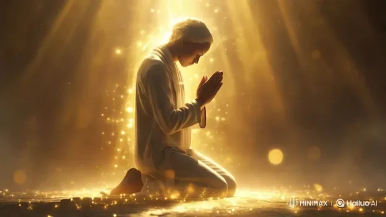 Spiritual Prayer in Heavenly Light, 8K Cinematic Video – AI Generated Video | Hailuo AI