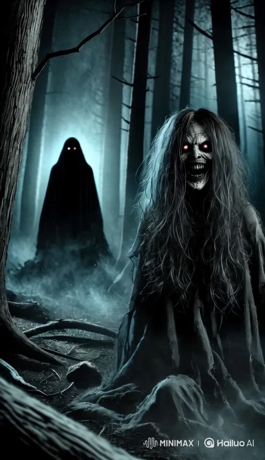 Eerie Forest: Witches Haunt in Chilling Aesthetic – AI Generated Video | Hailuo AI