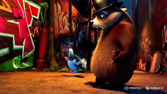 Urban Alley Standoff: Gangster Pigeon vs. Beaver – AI Generated Video | Hailuo AI