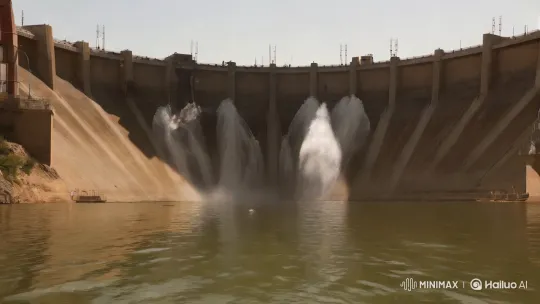 Aswan Dam Collapse: Catastrophe in Panoramic Views – AI Generated Video | Hailuo AI