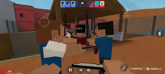 Pixelated Characters in Blocky Standoff Scene – AI Generated Video | Hailuo AI