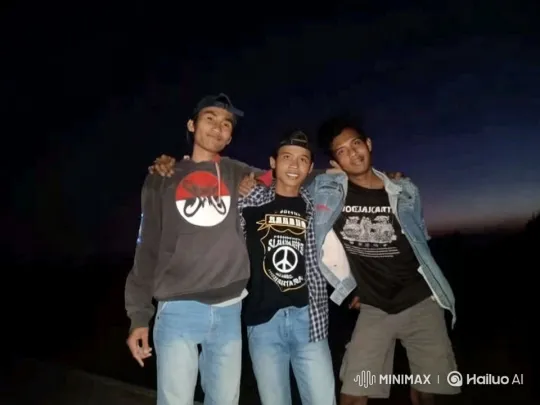 Three Friends Display Kungfu Skills Against Night Sky – AI Generated Video | Hailuo AI