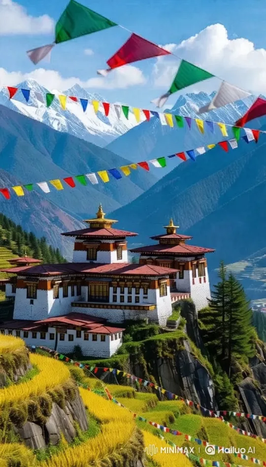 Bhutanese Monastery: A Serene Mountain Sanctuary – AI Generated Video | Hailuo AI