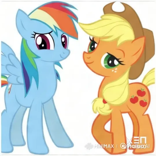 Rainbow Dash and Applejack's Affectionate Embrace – AI Generated Video | Hailuo AI