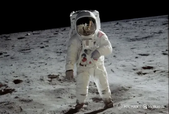 Neil Armstrong in Iconic Moonwalk Simulation – AI Generated Video | Hailuo AI