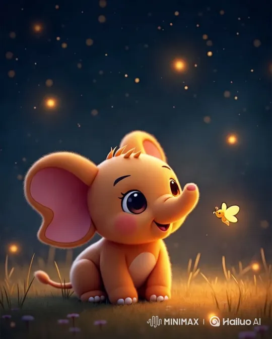 Dholi the Elephant and the Enchanting Fireflies – AI Generated Video | Hailuo AI