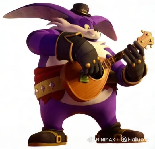 Big Purple Character Energizes KFC with Dynamic Guitar Performance – AI Generated Video | Hailuo AI
