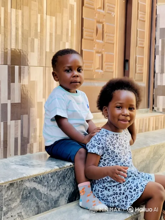 Aesthetic Childhood Moment on Marble Steps – AI Generated Video | Hailuo AI