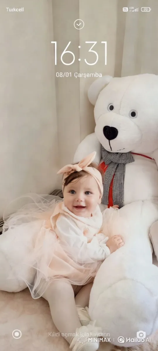 Baby's Joyful Jumps with Teddy Bear in Cozy Room – AI Generated Video | Hailuo AI