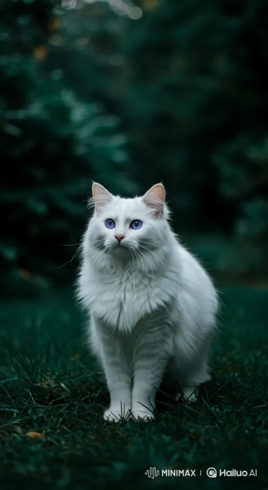 Purple-eyed Cat Stares Steadily – AI Generated Video | Hailuo AI