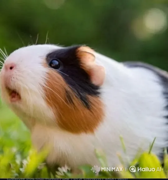 Energetic Guinea Pig Play in a Lush Garden – AI Generated Video | Hailuo AI