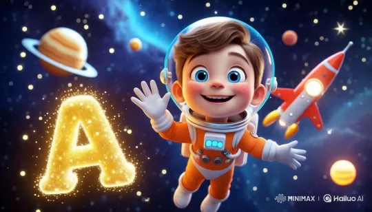Astronaut Boy in Cosmic Adventure with Dynamic Camera Work – AI Generated Video | Hailuo AI