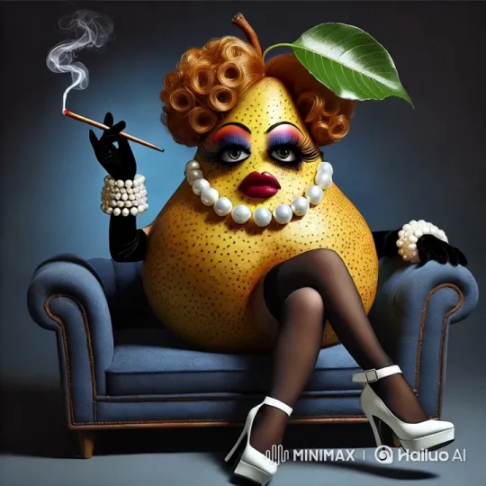 Elegant Pear Character in Sophisticated Pose – AI Generated Video | Hailuo AI
