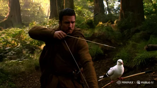 Hunter Aiming at Dove in Lush Forest Setting – AI Generated Video | Hailuo AI
