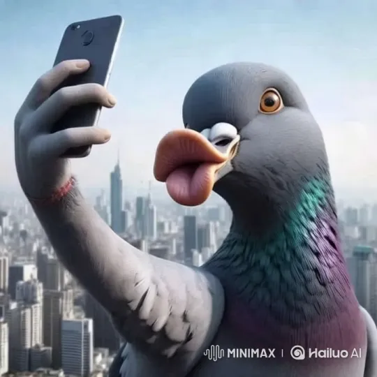 Pigeon Takes Selfie in Urban Jungle – AI Generated Video | Hailuo AI