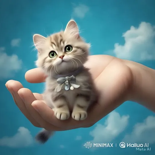Curious Kitten Leaps into Blue Sky – AI Generated Video | Hailuo AI