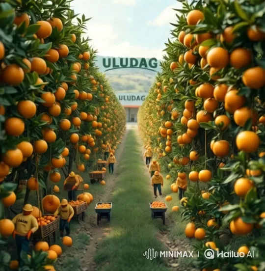 Lush Orange Orchard Harvest with Uludağ Brand – AI Generated Video | Hailuo AI