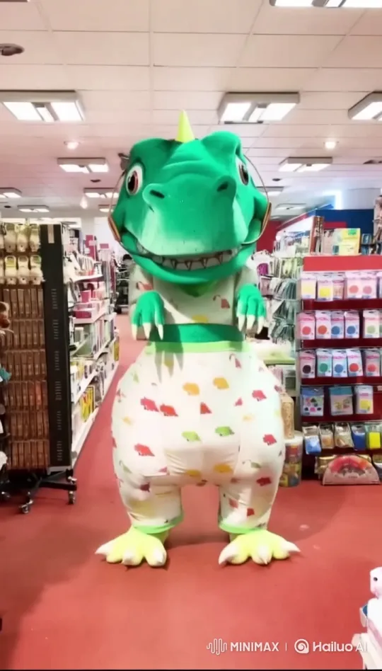 Mascot Vanishes in Bright Store Aisle – AI Generated Video | Hailuo AI