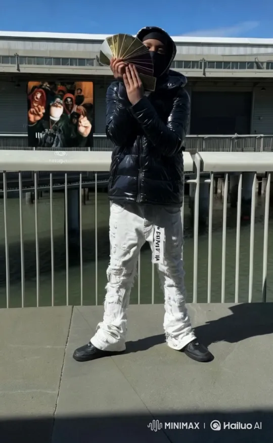 Person with Fan on Bridge: Serene Scene with Gentle Breeze – AI Generated Video | Hailuo AI