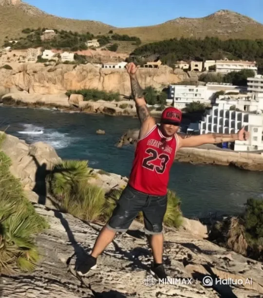 Man Twerks Energetically on Coastal Cliff – AI Generated Video | Hailuo AI