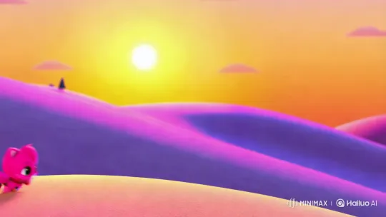 Animated Sunset: Colorful Kittens Return Home – AI Generated Video | Hailuo AI