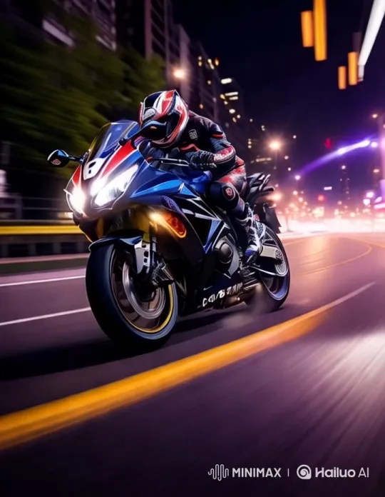 High-Speed Motorcycle Chase Through Neon Cityscape – AI Generated Video | Hailuo AI