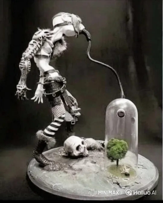 Dystopian Figure Interacts with Tree in Dark Aesthetic Setting – AI Generated Video | Hailuo AI