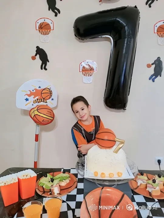 Young Boy Celebrates Birthday with Basketball Skills – AI Generated Video | Hailuo AI