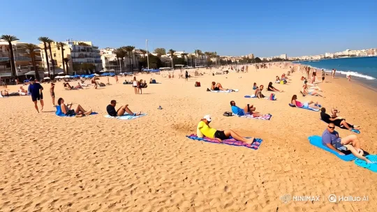Golden Sands and Joyful Play at Malva Rosa Beach – AI Generated Video | Hailuo AI