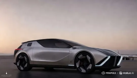 Futuristic Car Showcased in Dusky Sky Setting – AI Generated Video | Hailuo AI
