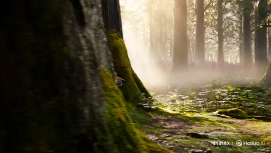 Wolf Sprinting Through Misty Forest Amid War Echoes – AI Generated Video | Hailuo AI