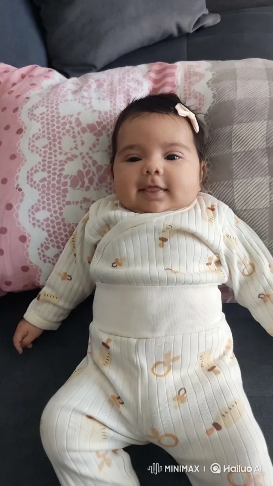 Baby's Serene Rest in Cozy Outfit and Pillows – AI Generated Video | Hailuo AI