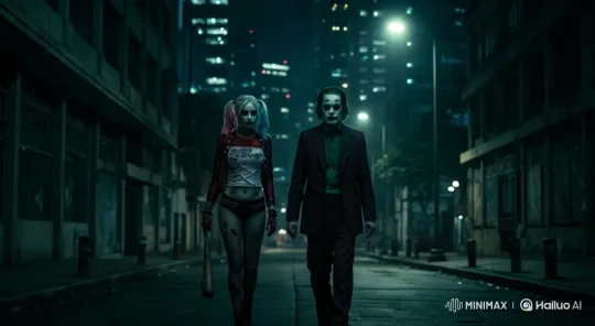 Joker and Harley Quinn Stroll Through Caracas Night – AI Generated Video | Hailuo AI