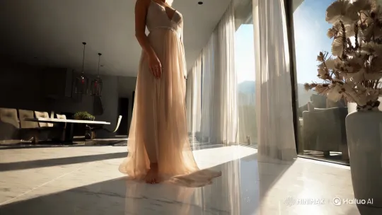 Ethereal Beauty in Minimalist Modern Home - Cinematic 4K Photo – AI Generated Video | Hailuo AI