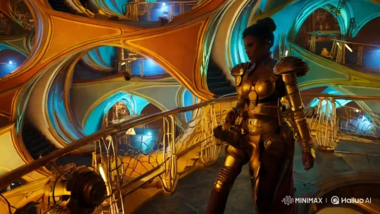 Steampunk Female Traveler in Escher-Like Dimension – AI Generated Video | Hailuo AI