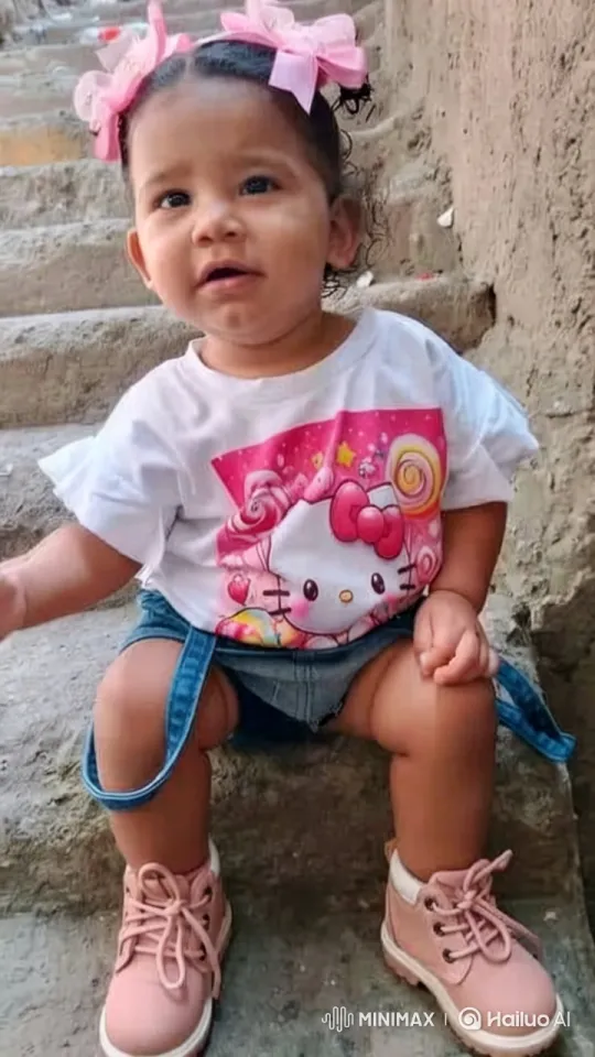 Innocent Charm: Child on Colorful Concrete Steps – AI Generated Video | Hailuo AI