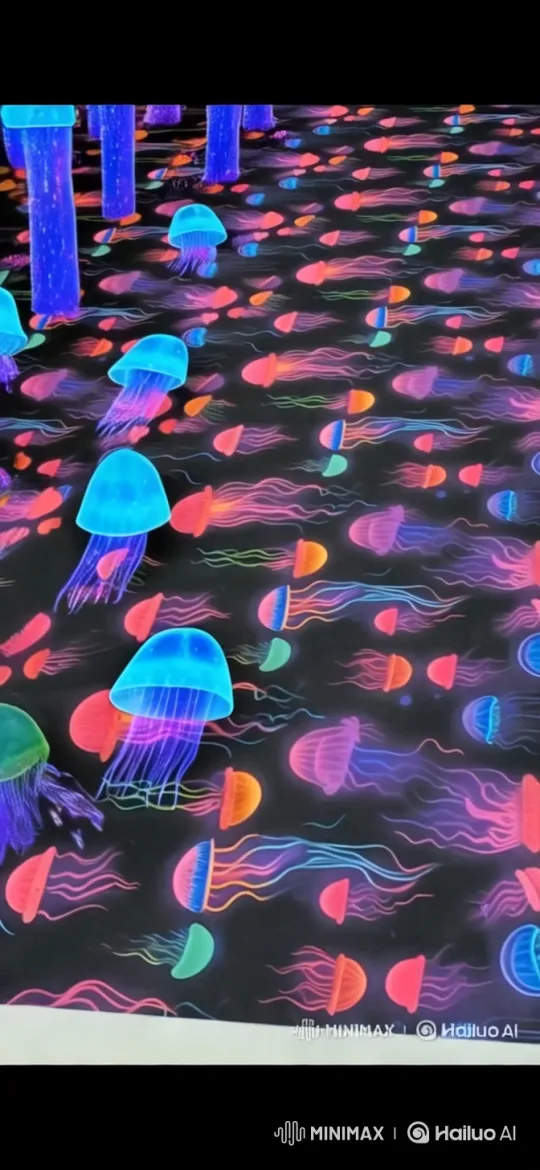 Enchanting Underwater Journey with Vibrant Jellyfish – AI Generated Video | Hailuo AI
