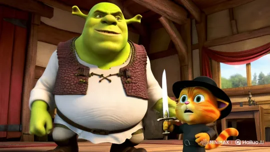 Shrek and the Cat's Playful Duel – AI Generated Video | Hailuo AI