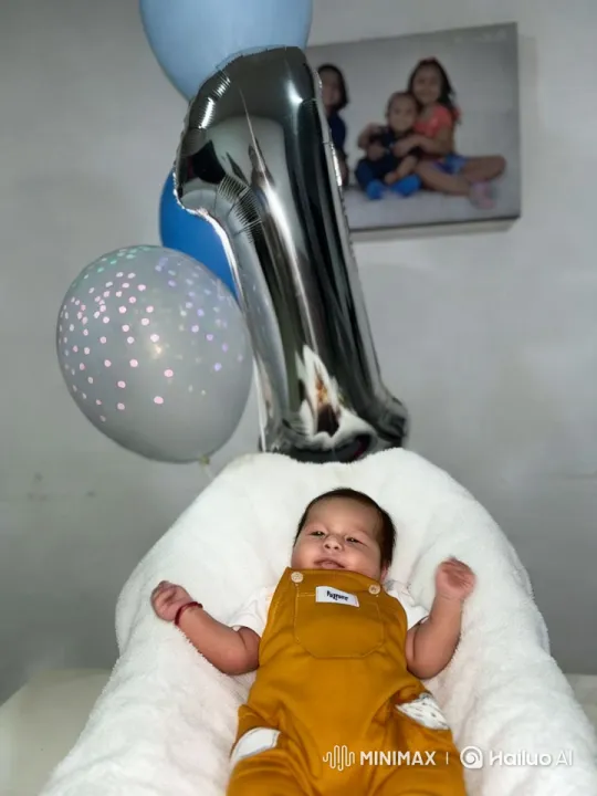 Baby's Playful Dance with Balloons and Decorations – AI Generated Video | Hailuo AI