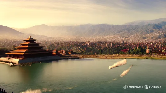Godzilla Emerges: Awe-Inspiring Zebra Stripe Giant in Kathmandu – AI Generated Video | Hailuo AI