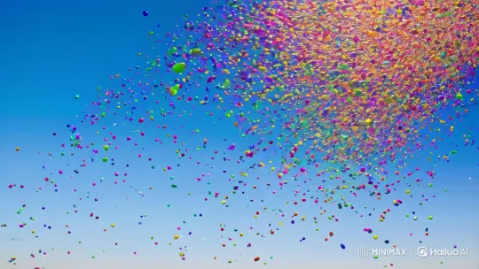 Rain of Color: Candy Cascade in Slow Motion – AI Generated Video | Hailuo AI