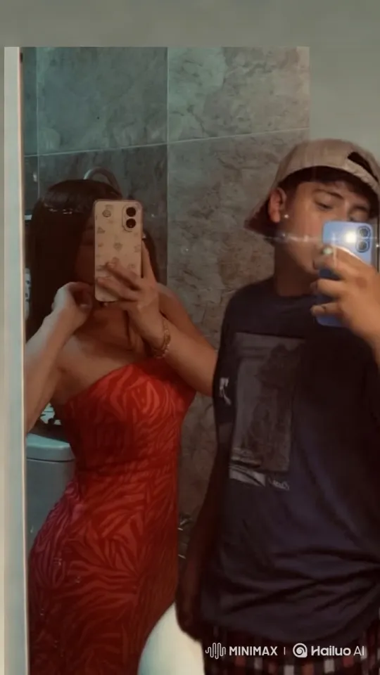 Woman and Boy Share Tender Moment in Bathroom Selfie – AI Generated Video | Hailuo AI