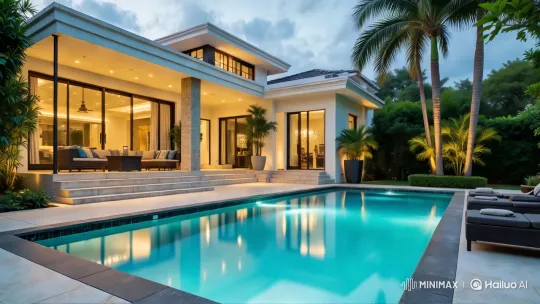 Luxurious Villa and Pool with High-End Aesthetic – AI Generated Video | Hailuo AI
