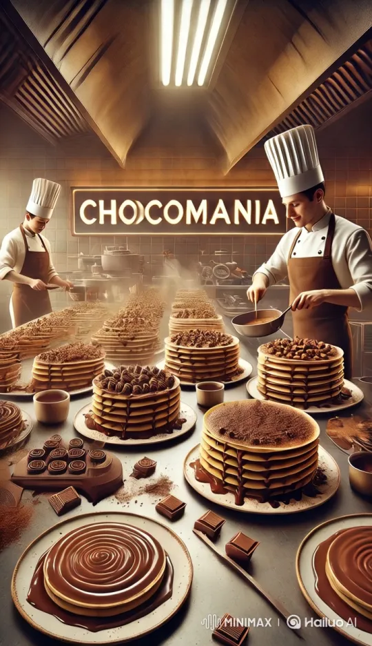 Chocomania: Chocolate Crepes Creation by Skilled Chefs – AI Generated Video | Hailuo AI